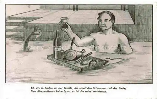 AK / Ansichtskarte BADEN  AG (Schweiz) Badeszene Karikatur