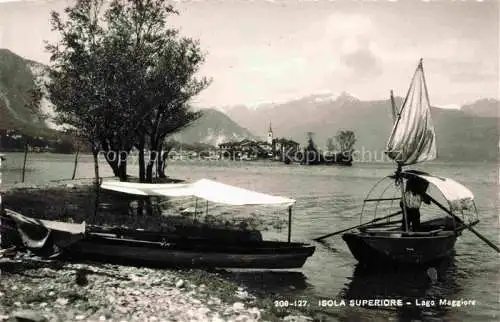 AK / Ansichtskarte Isola Superiore Lago Maggiore Stresa IT Panorama Fischerboote