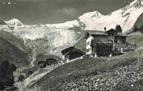 AK / Ansichtskarte Saas-Fee VISP VS Ferienheim Hohnegg mit Allalin und Alphubel
