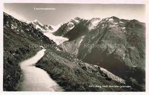 AK / Ansichtskarte Fiescher Rhone VS Fieschergletscher Weg nach dem Merjelensee