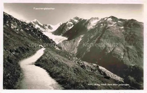 AK / Ansichtskarte Fiescher Rhone VS Fieschergletscher Weg nach dem Merjelensee