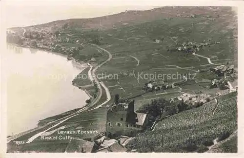 AK / Ansichtskarte Lavaux  VD Riez et Cully vue aerienne