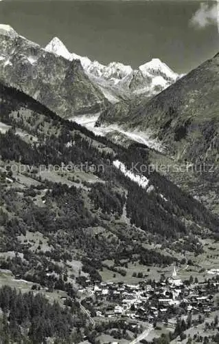 AK / Ansichtskarte Fiesch Goms VS Finsteraarhorn und Finsteraar Rothorn