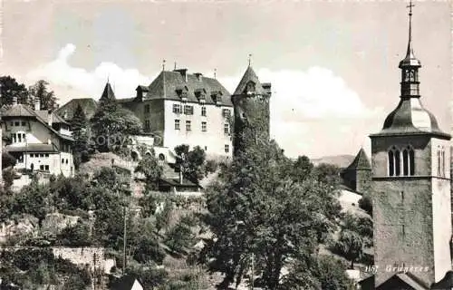AK / Ansichtskarte Gruyeres  Gruyere Greyerz FR Teilansicht