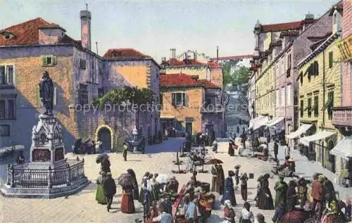 AK / Ansichtskarte DUBROVNIK Ragusa Croatia Gundulicev trg. Zentrum Marktplatz Denkmal Photochromiekarte Nr. 8360