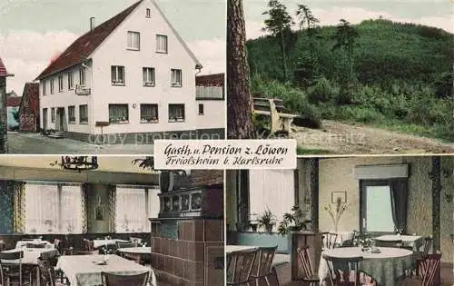 AK / Ansichtskarte Voelkersbach Malsch Karlsruhe BW Gasthaus Pension zum Loewen Restaurant Partie im Wald