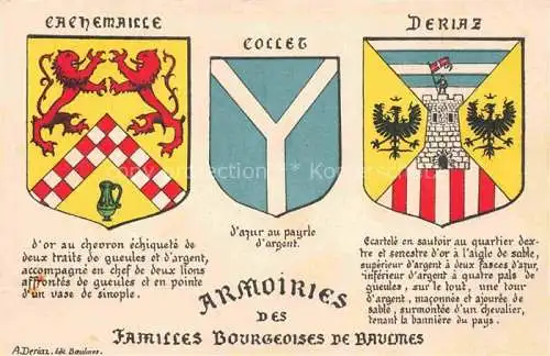 AK / Ansichtskarte Baulmes Orbe VD Armoiries des Familles Bourgeoises de Baulmes Wappen