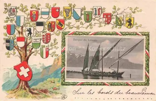 AK / Ansichtskarte Lac Leman Genfersee GE Barque du Léman Wappen
