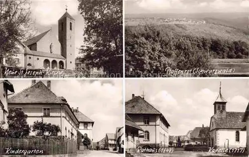 AK / Ansichtskarte Pfaffenrot Pfaffenroth Marxzell Karlsruhe BW Panorama Schwarzwald Neue St. Joseph-Kirche Kindergarten Rathaus Kapelle