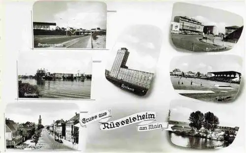 AK / Ansichtskarte RuessELSHEIM Main Umgebungsstrasse Opel-Hafen Frankfurter Strasse Opelwerk Bahnhofsplatz Stadion Mainpartie