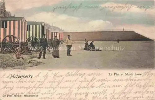 AK / Ansichtskarte MIDDELKERKE Belgie Le Pier et marée basse