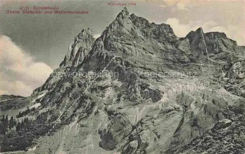 AK / Ansichtskarte Grindelwaldgletscher BE mit Wetterhornbahn und Wetterhorn