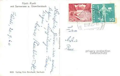 AK / Ansichtskarte Flueeli-Ranft Fluehli-Ranft OW mit Sarnersee und Giswilerstock