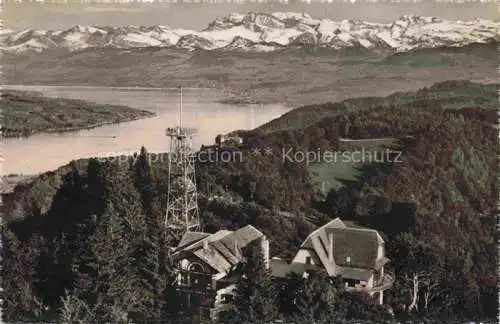 AK / Ansichtskarte Uetliberg uetliberg ZH Restaurant Uto Kulm mit Zuerichsee und Glarneralpen