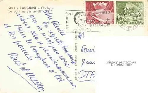 AK / Ansichtskarte Ouchy LAUSANNE VD Le port vue aerienne