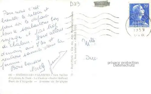 AK / Ansichtskarte HYERES-les-Palmiers HYERES-les-Salins 83 Var Le port Vue d'ensemble