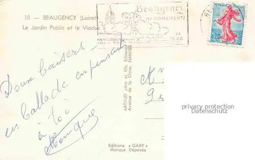 AK / Ansichtskarte Beaugency ORLEANS 45 Loiret Le Jardin Public et le Viaduc