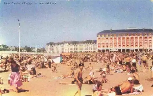 AK / Ansichtskarte Mar del Plata Argentina Playa Popular y Casino