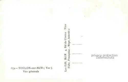 AK / Ansichtskarte TOULON-SUR-MER 83 Var Vue generale