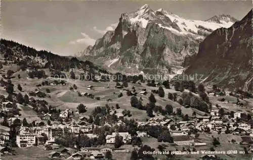 AK / Ansichtskarte Grindelwald BE Fliegeraufnahme mit Wetterhorn