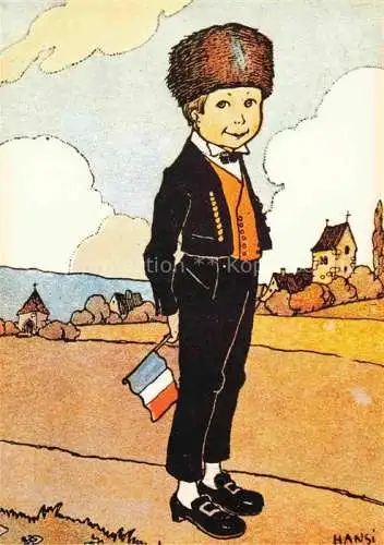 AK / Ansichtskarte HANSI  Waltz J J (1873-1951) Kuenstlerkarte Alsace Elsass Junge Colmar Alsace