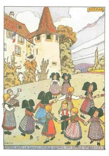 AK / Ansichtskarte HANSI  Waltz J J (1873-1951) Kuenstlerkarte Alsace Elsass Entrez dans la danse Voyez comme on danse 