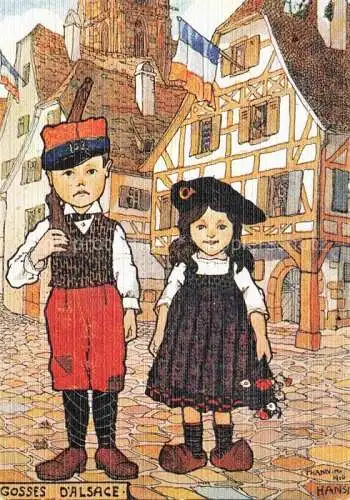 AK / Ansichtskarte HANSI  Waltz J J (1873-1951) Kuenstlerkarte Alsace Elsass On attend la visite du Cheneral