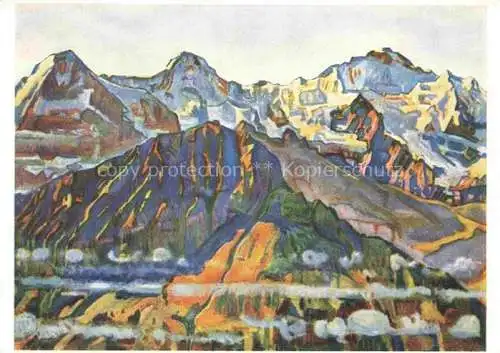 AK / Ansichtskarte HODLER Ferdinand (1853-1918) Kuenstlerkarte Eiger Moench und Jungfrau 