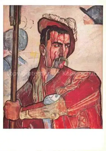 AK / Ansichtskarte HODLER Ferdinand (1853-1918) Kuenstlerkarte Blutender Krieger