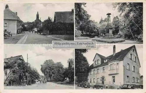 AK / Ansichtskarte Reichenbach Albtal Waldbronn Karlsruhe BW Teilansichten Gasthaus Metzgerei zur Sonne Denkmal Zensurstempel