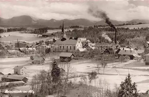 AK / Ansichtskarte Heimenkirch Ansicht mit Kirche Winterpanorama Allgaeuer Alpen