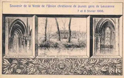 AK / Ansichtskarte LAUSANNE VD Souvenir de la Vente de l'Union chrétienne de jeunes gens de Lausanne Kuenstlerkarte