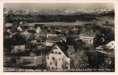 AK / Ansichtskarte Ellhofen Allgaeu Weiler-Simmerberg Bayern Panorama Blick vom Straussberg auf Vorarlberger Alpen