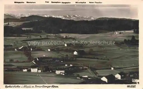 AK / Ansichtskarte Harbatshofen Stiefenhofen Lindau Bayern Panorama Blick auf Vorarlberger Alpen