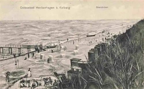 AK / Ansichtskarte HENKENHAGEN Ustronie Morskie PL Strandleben Feldpost