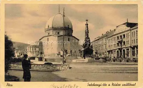 AK / Ansichtskarte PECS Fuenfkirchen HU Széchenyi-tér a Nádoc szállóval Hauptplatz Nadoc Hotel