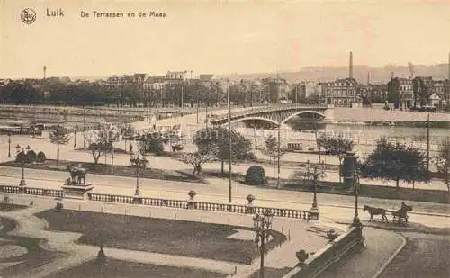 AK / Ansichtskarte Luik LIEGE Luettich Belgie De Terrassen en de Maas Sonderstempel