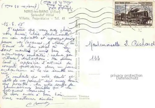 AK / Ansichtskarte Neris-les-Bains Montlucon 03 Allier Splendid Hôtel vue aérienne