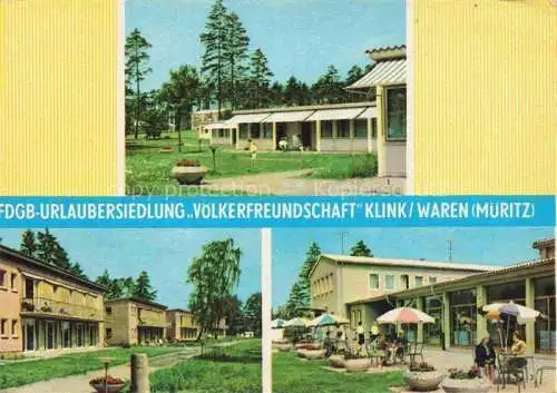 AK / Ansichtskarte Waren Mueritz FDGB Urlaubersiedlung Voelkerfreundschaft Klink Bungalows Bettenhaeuser Teilansicht