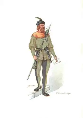 AK / Ansichtskarte BOSCOVITS Fritz (1871-1965) Kuenstlerkarte Schweiz Standeslaeufer Schaffhausen Kostuem XV. Jahre