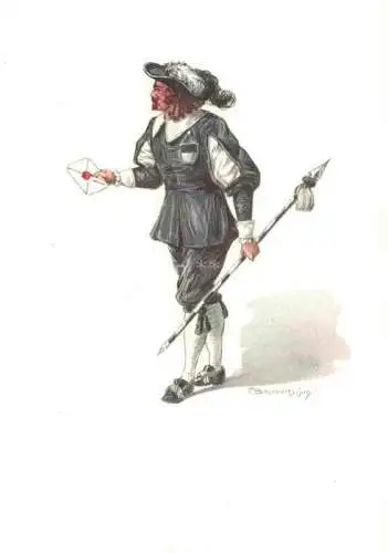 AK / Ansichtskarte BOSCOVITS Fritz (1871-1965) Kuenstlerkarte Schweiz Standeslaeufer von Freiburg Kostuem XVII Jahrh. 