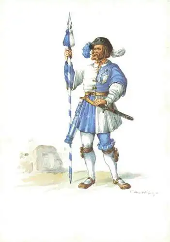 AK / Ansichtskarte BOSCOVITS Fritz (1871-1965) Kuenstlerkarte Schweiz Standeslaeufer von Luzern Kostuem XVI Jahrh.