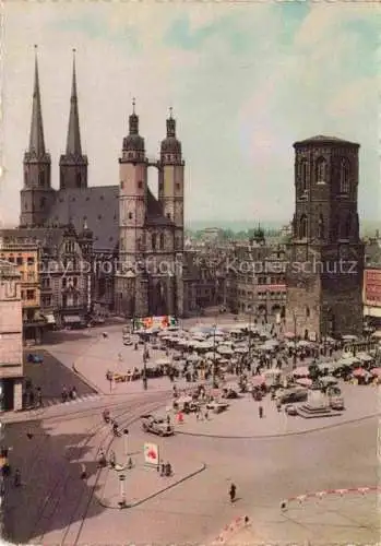 AK / Ansichtskarte HALLE  SAALE Marktplatz Kirche