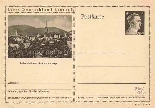 AK / Ansichtskarte Loebau Sachsen Stadtansicht mit Loebauer Berg