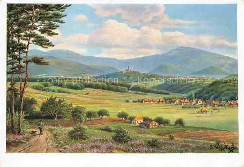 AK / Ansichtskarte Koenigstein  Taunus Landschaftspanorama Taunusblick nach oelgemaelde von J. Glueckert Kuenstlerkarte