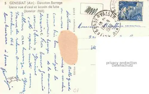 AK / Ansichtskarte Genissiat Nantua 01 Ain Elévation Barrage Usine vue d'aval et bassin de fuite