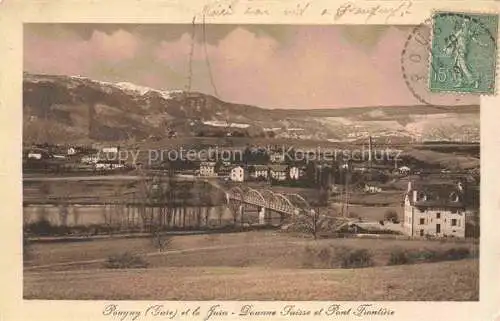 AK / Ansichtskarte Pougny GEX 01 Ain Vue générale et le Jura Douane Suisse et Pont Frontière