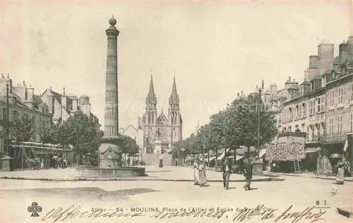 AK / Ansichtskarte Moulins  03 Allier Place de l'Allier Eglise du Sacre-Coeur