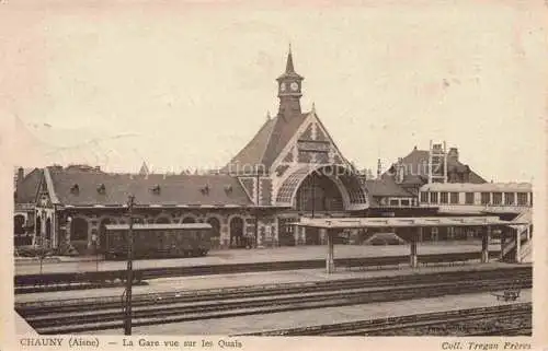 AK / Ansichtskarte Chauny LAON 02 Aisne La gare vue sur les quais