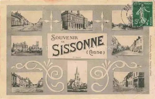 AK / Ansichtskarte Sissonne LAON 02 Aisne Souvenir de la ville vues d'ensembles